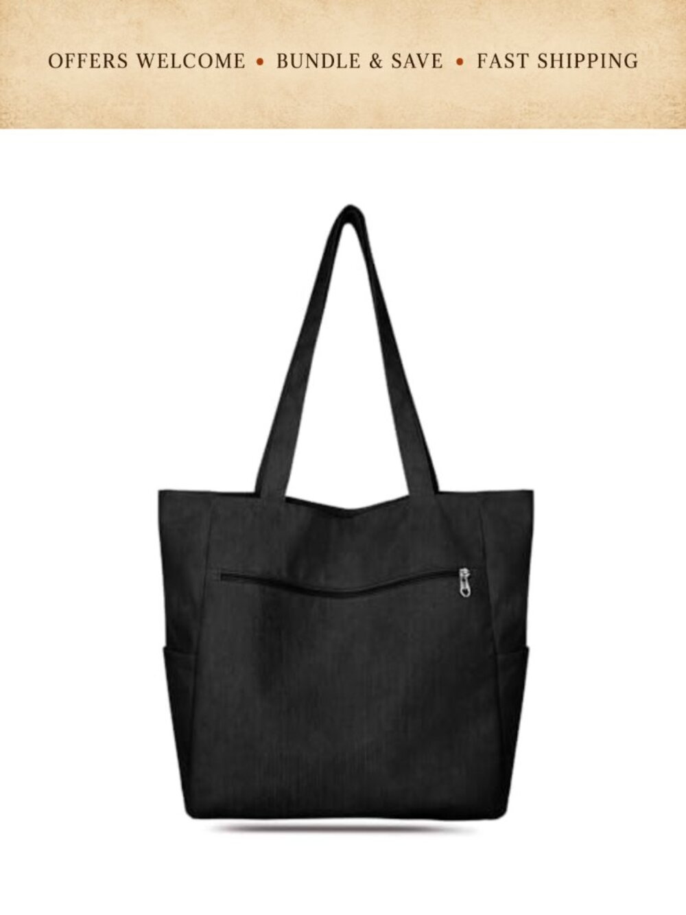 Corduroy Tote Bag Large Zippered Shoulder Hobo Purse for Work Travel Gym
